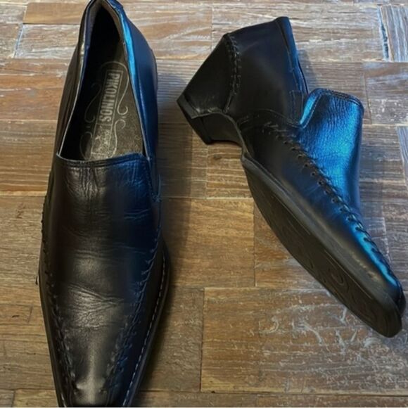 Pikolinos Pointy Toe Leather Loafer Heels - Picture 1 of 12